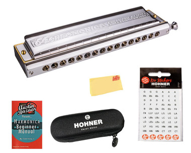 Hohner 64 Chromonica Harmonica - Key of C w/ Zip Pouch