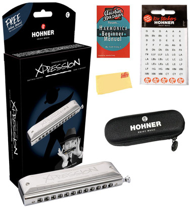Hohner Xpression Chromatic Harmonica - Key of C w/ Key Stickers