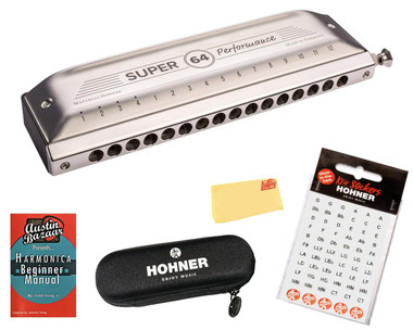 Hohner Super 64 Chromatic Harmonica w/ Key Stickers