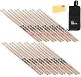Vic Firth American Classic 2B Drumsticks - 12 Pack w/ Stick Bag