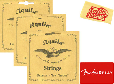 Aquila Soprano Ukulele Strings - 3 Pack with Fender Play Online Lessons
