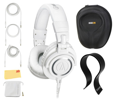 Audio-Technica ATH-M50x Professional Monitor Headphones - White w/ Case