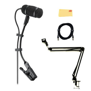 Audio-Technica PRO35 Cardioid Condenser Clip-On Instrument Microphone w/ Boom Arm
