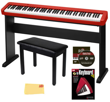 Casio CDP-S160 88-Key Compact Digital Piano - Red w/ CS-46 Stand