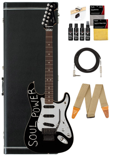 Fender Tom Morello Stratocaster - Black w/ Guitar Cleaning Kit