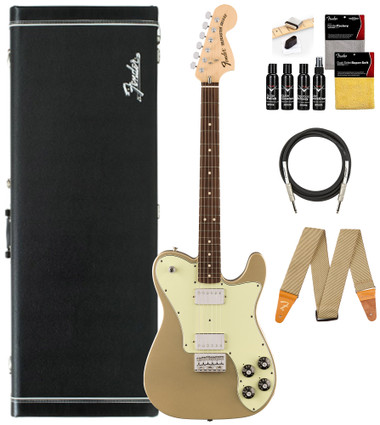 Fender Chris Shiflett Telecaster Deluxe - Shoreline Gold w/ Guitar Cleaning Kit