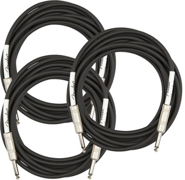 Fender 18.6-Foot Original Instrument Cable, Straight-Straight, Black - 3 Pack