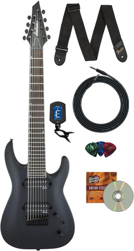 Jackson JS Series Dinky Arch Top JS32-8 DKA HT 8-String Electric Guitar - Satin Black w/ Instrument Cable
