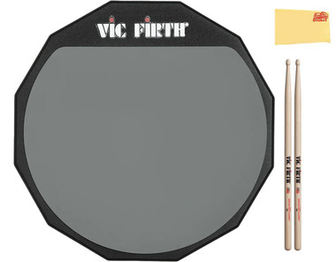 Vic Firth 6-Inch Double-Sided Practice Pad w/ Drumsticks