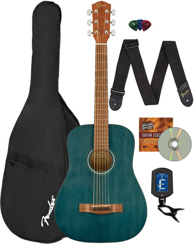 Fender FA-15 3/4-Scale Kids Steel String Acoustic Guitar - Blue w/ Gig Bag