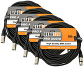 Gearlux 50-Foot 3-Pin Male-to-Female DMX Cable - 4 Pack