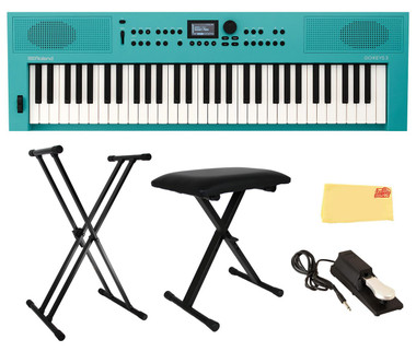Roland GO:KEYS 3 Music Creation Keyboard - Turquoise w/ Adjustable Bench