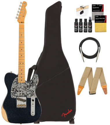 Fender Brad Paisley Esquire - Black Sparkle w/ Guitar Cleaning Kit