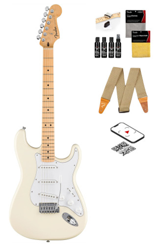 Fender Standard Stratocaster - Olympic White w/ Guitar Cleaning Kit