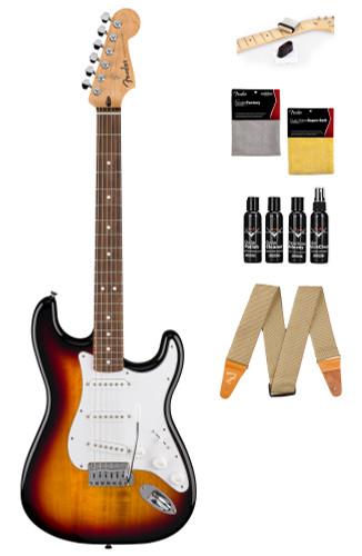 Fender Standard Stratocaster - 3-Color Sunburst w/ Guitar Cleaning Kit