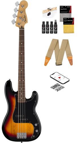 Fender Standard Precision Bass - 3-Color Sunburst w/ Guitar Cleaning Kit