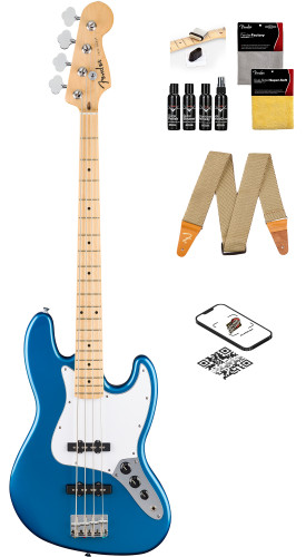 Fender Standard Jazz Bass - Aqua Marine Metallic w/ Guitar Cleaning Kit