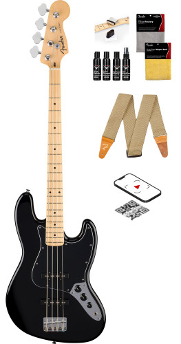 Fender Standard Jazz Bass - Black w/ Guitar Cleaning Kit