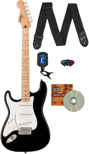 Fender Squier Sonic Stratocaster, Left Handed - Black w/ Tuner
