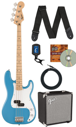 Fender Squier Sonic Precision Bass - California Blue w/ Rumble 15 Bass Amplifier