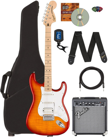 Fender Squier Affinity Stratocaster FMT HSS - Sienna Sunburst w/ Frontman 10G Amplifier