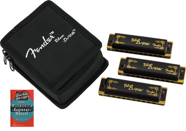 Fender Blues DeVille Harmonica 3 Pack w/ Austin Bazaar Instructional Manual