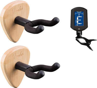 Fender 351 Guitar Wall Hanger - Maple 2 Pack w/ Tuner