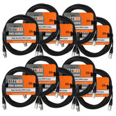 Gearlux 25-Foot 3-Pin Male-to-Female DMX Cable - 10 Pack