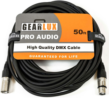 Gearlux 50-Foot 3-Pin Male-to-Female DMX Cable - 2 Pack