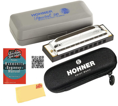 Hohner Special 20 Harmonica - Key of F Sharp w/ Zip Case