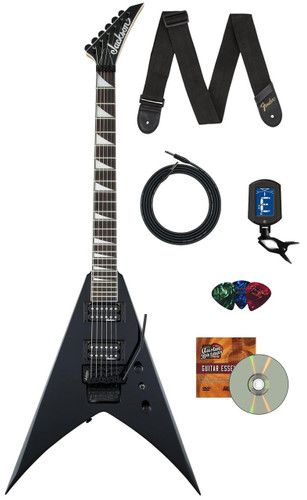 Jackson JS Series King V JS32 Electric Guitar - Gloss Black w/ Instrument Cable
