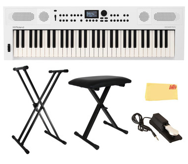 Roland GO:KEYS 5 Music Creation Keyboard - White w/ Adjustable Bench