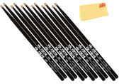 Vic Firth American Classic 5A Wood-Tipped Drumsticks - Black, 6 Pairs with Austin Bazaar Polishing Cloth