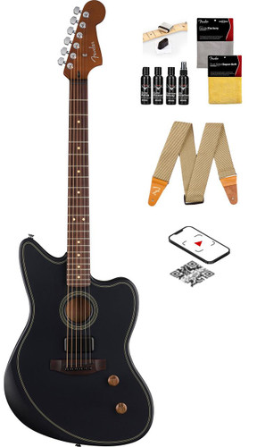 Fender Acoustasonic Standard Jazzmaster - Black w/ Cleaning Kit