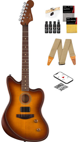 Fender Acoustasonic Standard Jazzmaster - Honey Burst w/ Cleaning Kit