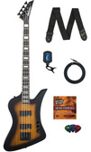 Jackson Kelly Bird JS2 Bass Guitar - Tobacco Burst w/ Instrument Cable