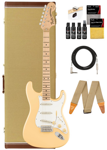 Fender Yngwie Malmsteen Stratocaster - Vintage White w/ Guitar Cleaning Kit