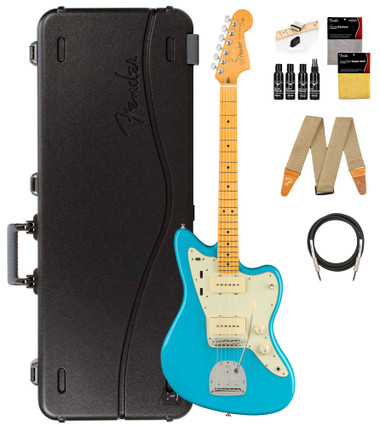 Fender American Professional II Jazzmaster - Miami Blue w/ Guitar Cleaning Kit