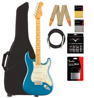 Fender American Professional Classic Stratocaster - Faded Lake Placid Blue w/ Cleaning Kit
