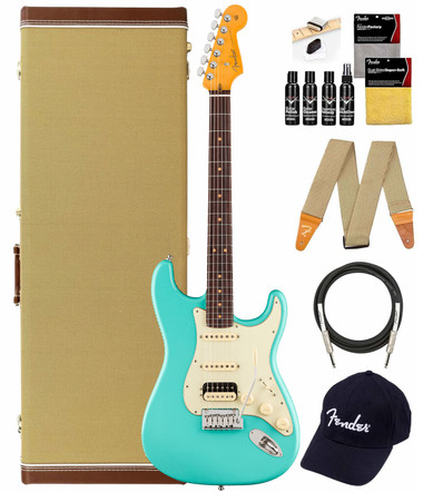 Fender American Ultra Luxe Vintage '60s Stratocaster HSS - Sea Foam Green w/ Guitar Cleaning Kit