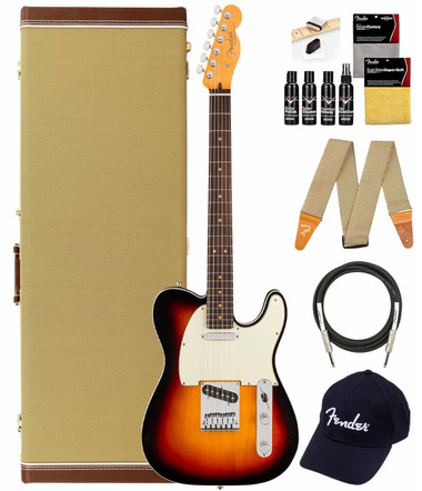 Fender American Ultra Luxe Vintage '60s Telecaster Custom - 3-Color Sunburst w/ Instrument Cable
