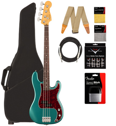 Fender American Professional Classic Precision Bass - Faded Sherwood Green Metallic w/ Cleaning Kit