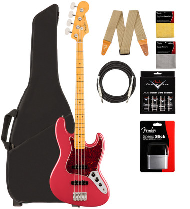 Fender American Professional Classic Jazz Bass - Faded Dakota Red w/ Cleaning Kit