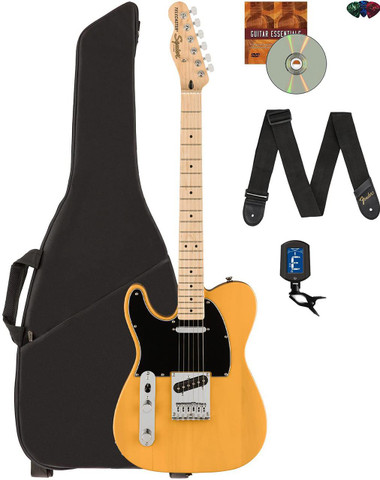 Fender Squier Affinity Telecaster, Left Handed - Butterscotch Blonde w/ Gig Bag