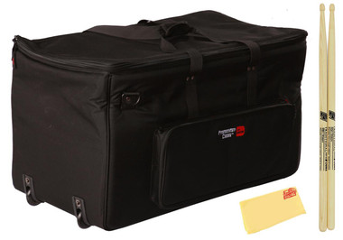 Gator Large Drum Bag with Wheels GP-EKIT3616-BW w/ Drumsticks