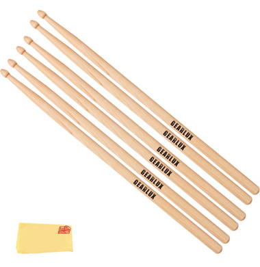 Gearlux American Hickory 5A Drumsticks - 3 Pair