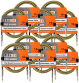 Gearlux Instrument Cable, Tweed, 10 Foot - 10 Pack