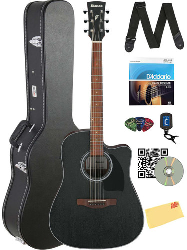 Ibanez PF54CE PF Performance Dreadnought Acoustic-Electric Guitar - Weathered Black w/ Hard Case
