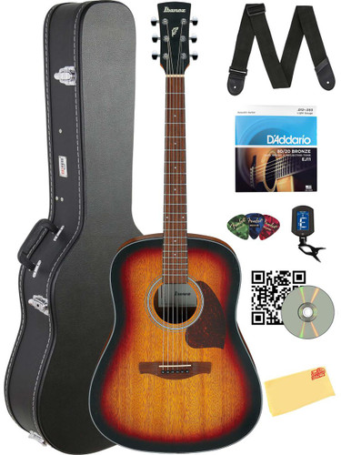 Ibanez PF54 PF Performance Dreadnought Acoustic Guitar - Open Pore Vintage Sunburst w/ Hard Case