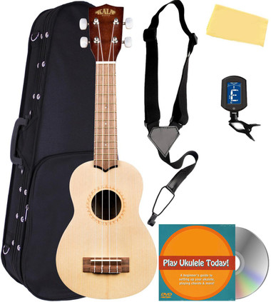 Kala KA-15S-S Satin Spruce Soprano Ukulele w/ Hard Case